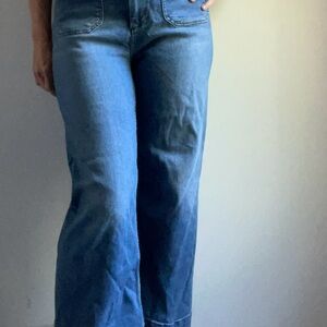 Maeve Blue Flare Wide Leg Jeans